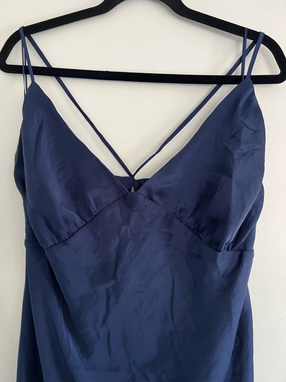 NWT XL Abercrombie & Fitch Tie-Back Maxi Dress in Blue Midnight Blue